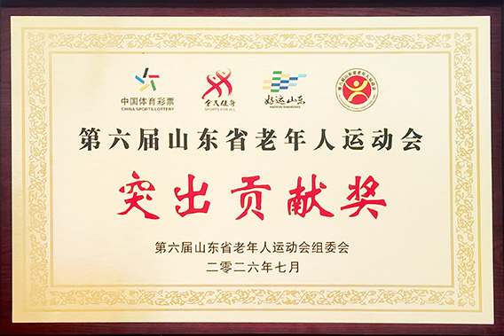 第六届山东省老年运动会突出贡献奖